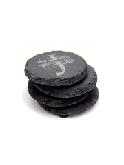 Set of 4 | Custom Round Slate Drink Coasters - Laser Art MTL