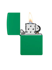 Zippo Reg Grass Green Matte Ltr | Custom Engrave - Laser Art MTL