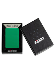 Zippo Reg Grass Green Matte Ltr | Custom Engrave - Laser Art MTL